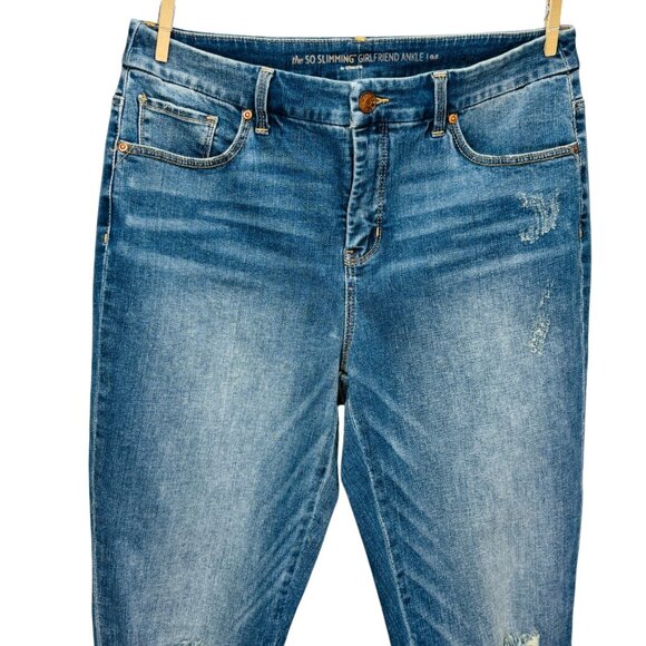 Chicos Womens Girlfriend Ankle Jeans Beaded Embroidered Distressed Size 0.5 | 6R - Picture 4 of 14